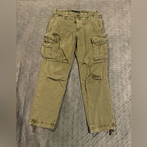 Abercrombie & Fitch drawstring heavy cargo pants mens size 31x32 pre-owned‎